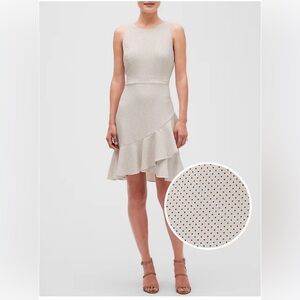 Banana Republic Tan Asymmetrical Ruffled Sheath Dress